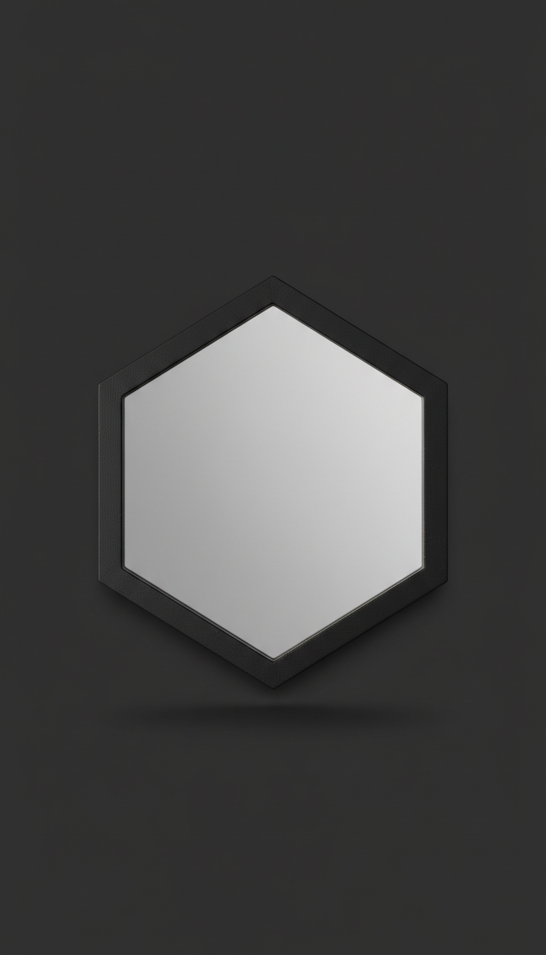Charcoal Black Hex Mirror