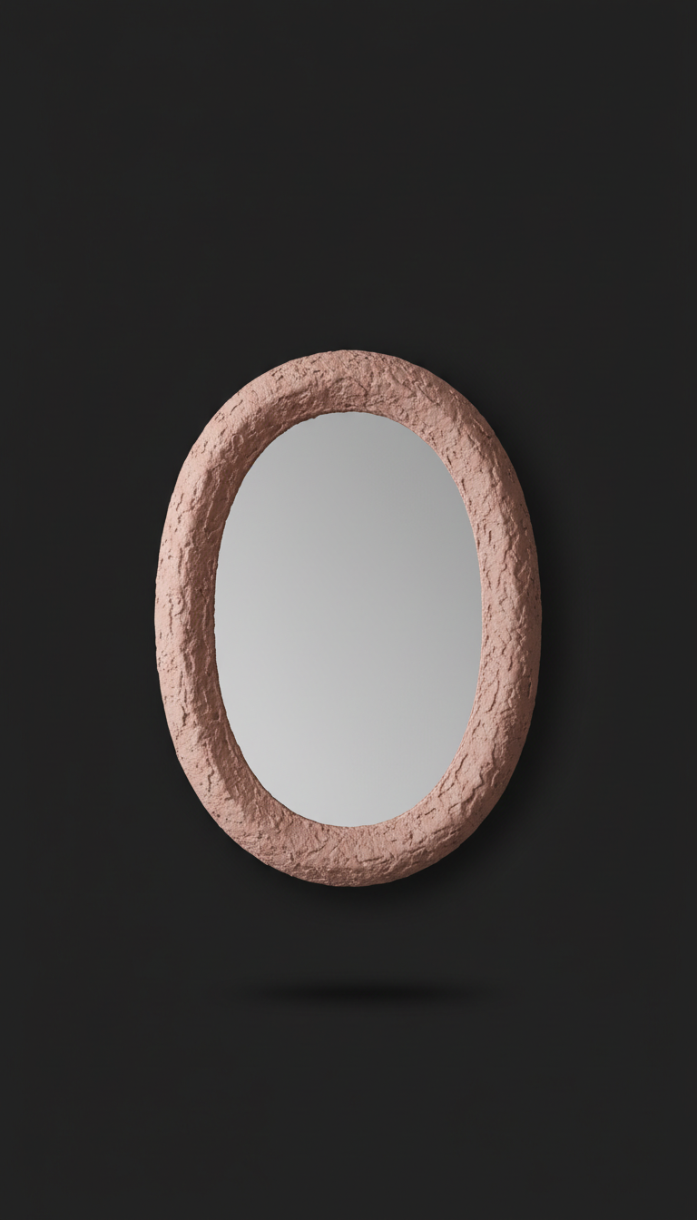 Rose Clay Oval Mirror